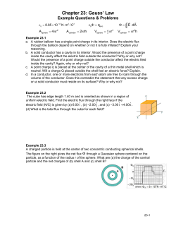 Chapter 23: Gauss* Law