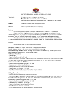 Majors games are played to completion. Exception