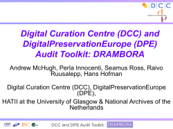 Digital Curation Centre (DCC) and DigitalPreservationEurope (DP