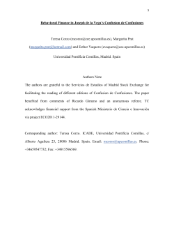 1 Behavioral Finance in Joseph de la Vega`s Confusion de