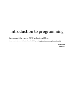 Introduction to programming - Summaries
