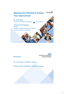 Maximize the Potential to Sustain Your Improvement