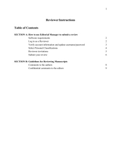 Reviewer Instructions Table of Contents
