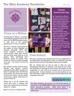 The Iffley Academy Newsletter Voice in a Million Free School