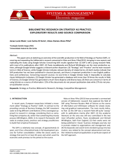 BIBlIOmeTRIC ReseaRCh ON sTRaTegy as pRaCTICe