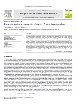 Knowledge sharing in communities of practice: A game theoretic