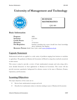 Business Mathematics QM-480