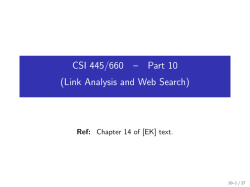 CSI 445/660 &ndash; Part 10 (Link Analysis and Web Search)