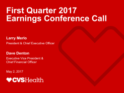 First Quarter 2017 Earnings Conference Call