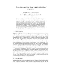 Detecting emotions from connected action sequences