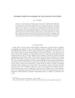 INVERSE LIMITS OF FAMILIES OF SET