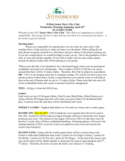 2017 Senior Flex Guide - Stonebrooke Golf Club