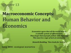 Human Behavior and Economics