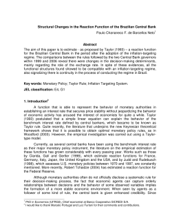Structural Changes in the Reaction Function of the Brazilian