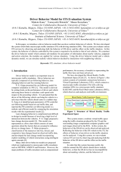 Driver Behavior Model for ITS Evaluation System