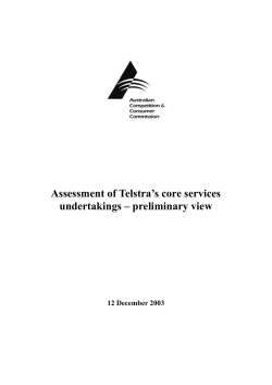 Assessment of Telstra`s core services undertakings &ndash; outline