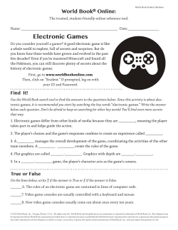 Electronic Games - World Book Online