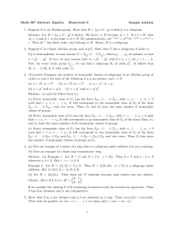 Math 307 Abstract Algebra Homework 9 Sample solution 1