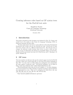 Creating inference rules based on GF syntax trees for the FraCaS