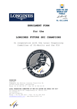 ENROLMENT FORM for the LONGINES FUTURE SKI CHAMPIONS