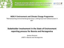 Stakeholder involvement in the State of Environment - MDG-F