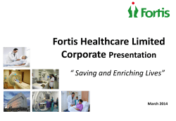 Fortis Healthcare Limited Corporate Presentation