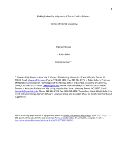 Making Probability Judgments of Future Product Failures