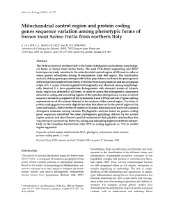 Mitochondrial control region and protein coding genes sequence