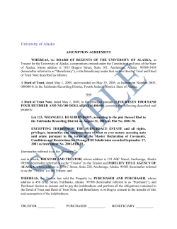 assumption agreement - University Of Alaska Land Management