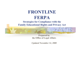 ferpa briefing - Office of Legal Affairs