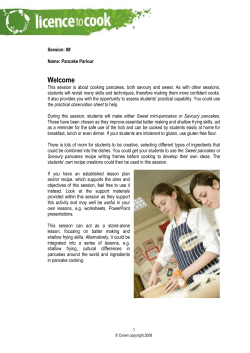 Pancakes session - Food a fact of life