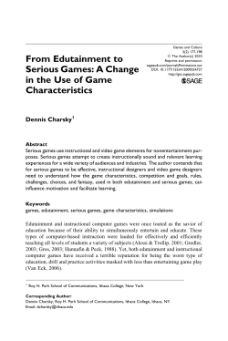 From Edutainment to Serious Games: A Change in the Use of Game