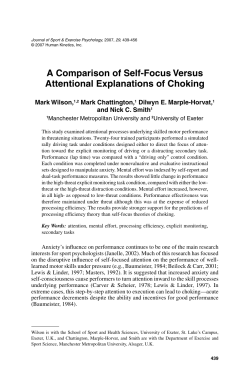 A Comparison of Self-Focus Versus Attentional