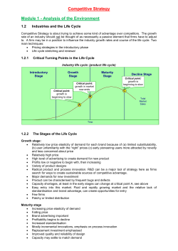 Competitive Strategy Module 1