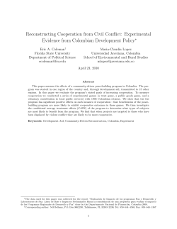 Reconstructing Cooperation from Civil Conflict: Experimental