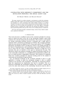 CONTRACTING WITH IMPERFECT COMMITMENT AND THE