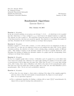 Randomized Algorithms Exercise Sheet 11