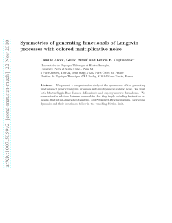 Symmetries of generating functionals of Langevin processes with
