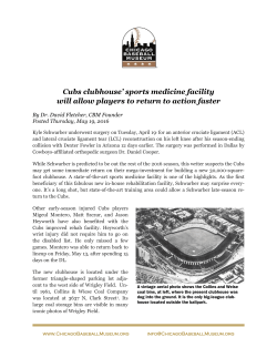 Cubs clubhouse` sports medicine facility will allow players to return