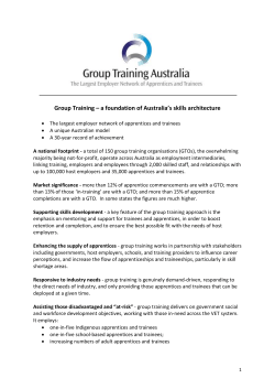 Group Training - a foundation of Australia`s skills architecture