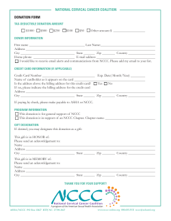 NATIONAL CERVICAL CANCER COALITION DONATION FORM
