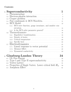 5 Superconductivity 1 6 Ginzburg-Landau Theory 34