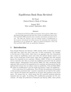Equilibrium Bank Runs Revisited