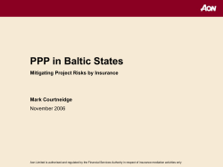 PPP in Baltic States Mitigating Project Risks by Insurance Mark