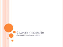 Chapter 4 theme 2b War Comes to North Carolina