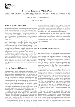 Bounded Counters: maintaining numeric invariants with