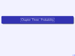 Chapter Three: Probability