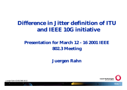 Difference in Jitter definition of ITU and IEEE 10G initiative