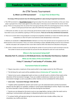 Moomba Park Tennis Club Inc