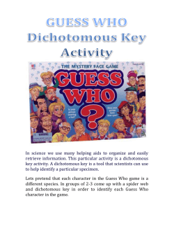 GUESS WHO Dichotomous Key Activity